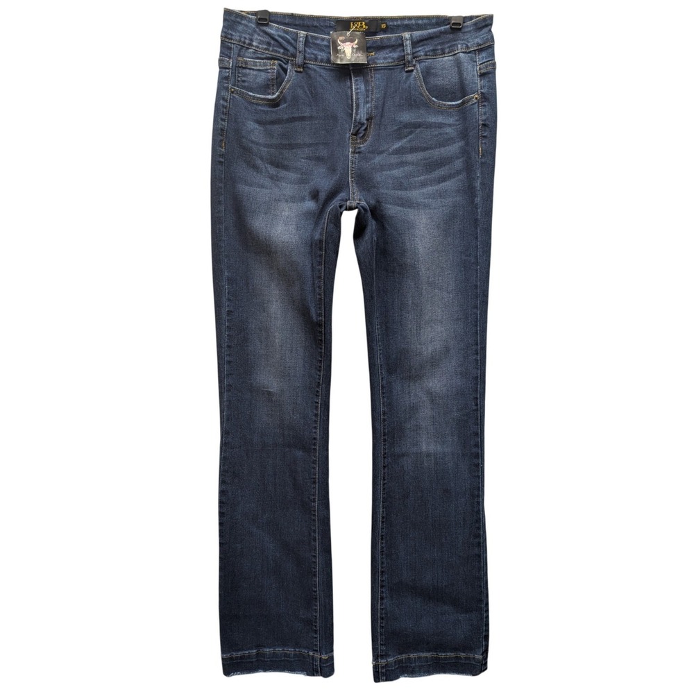 NWT Lucky & Blessed Bootcut Jeans Women 10 Dark Wash Stretch Denim JJ85-DW
